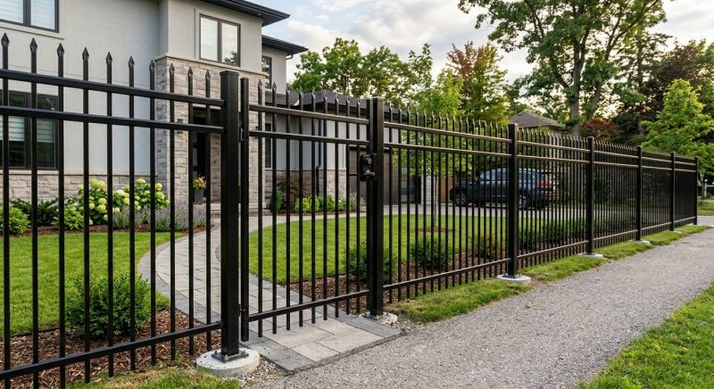 Black Metal Fence Installation in South Houston, TX